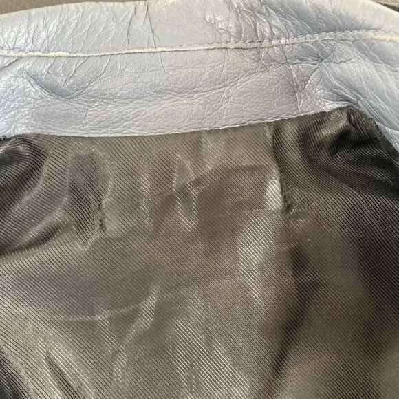 BALENCIAGA Woman's Leather Moto Bike Jacket in Gray, size FR34/XS/US 2 - Picture 10 of 16